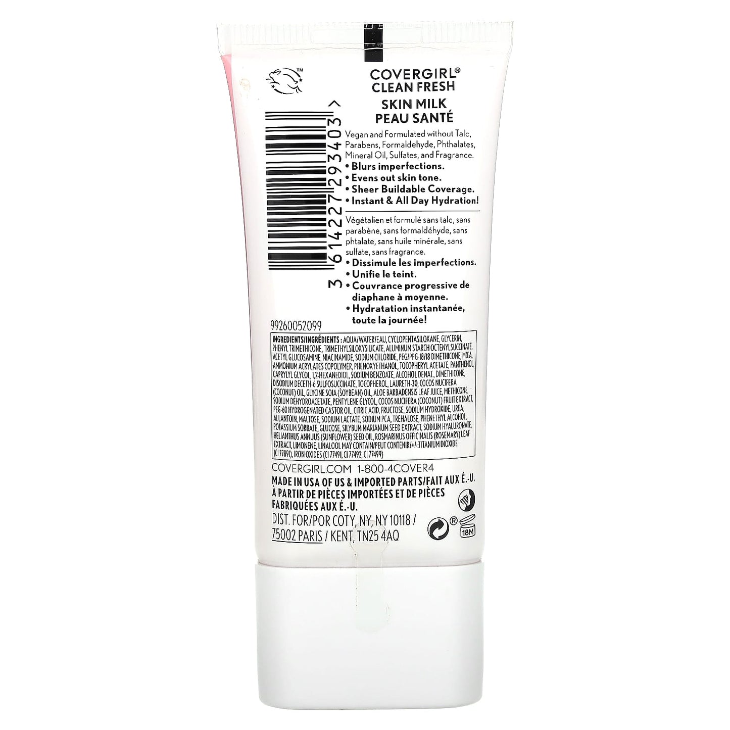 Base
Covergirl
Clean Fresh, Base nutritiva de leche para la piel, 510 Porcelana, 30 ml (1 oz. líq.)