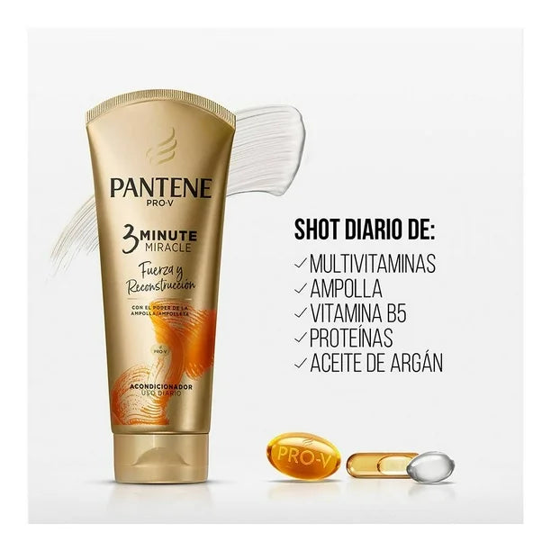 Acondicionador Pantene Pro-V 3 Minute Miracle Fuerza y Reconstrucción 300 ml