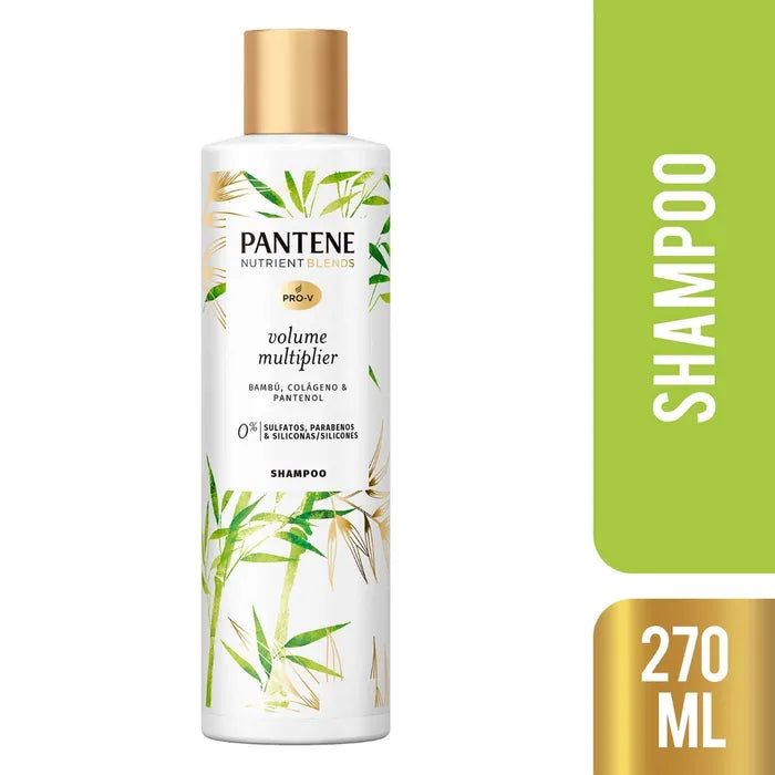 Pantene Pro-V Nutrient Blends Volume Multiplier Bambú, Colágeno & Pantenol Shampoo 270 ml