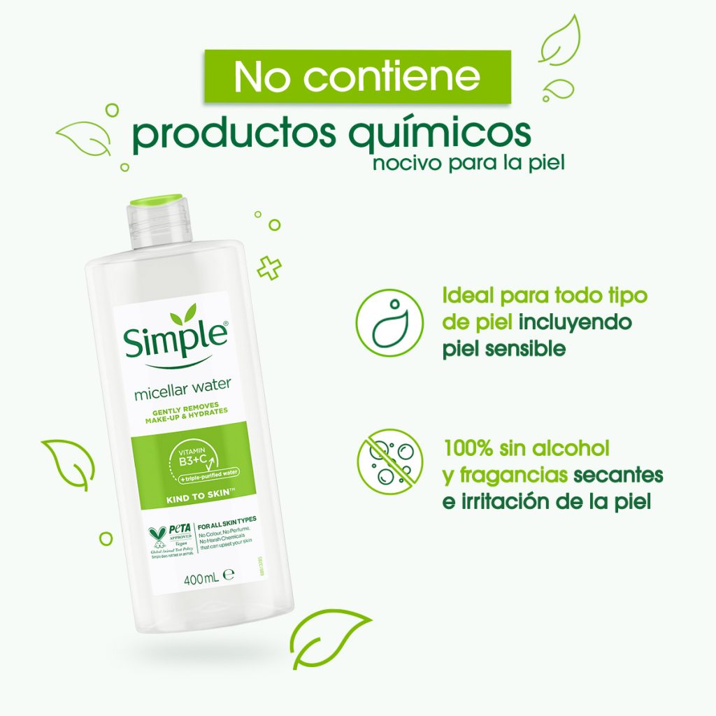 Simple Agua Micelar Vitamina B3+C 400 ml