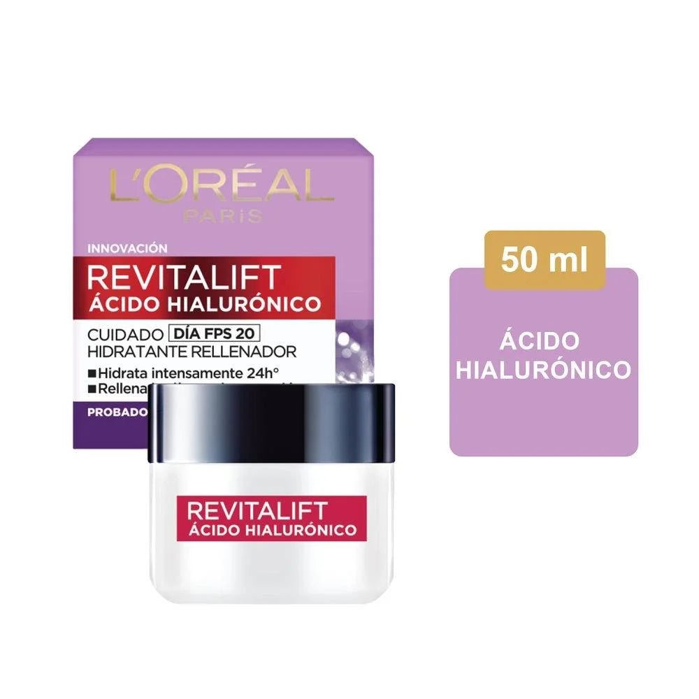 L'Oréal Paris Crema de Día Revitalift Ácido Hialurónico, 50ml