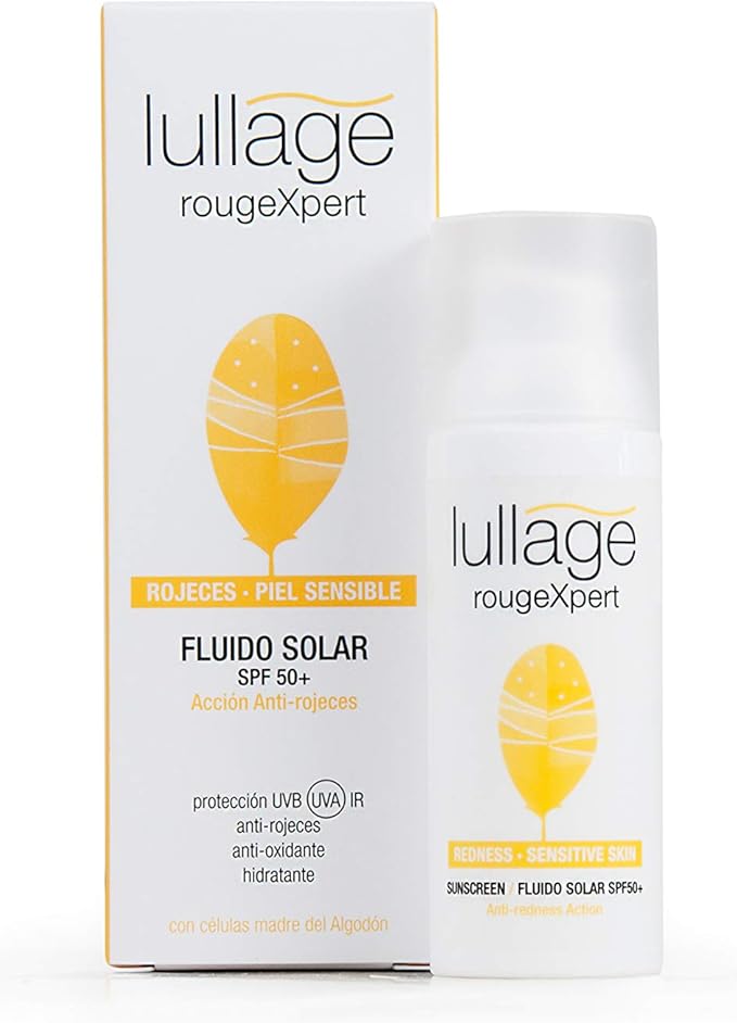 Lullage Fluido Solar Fps50+ Bloqueador Facial y Corporal, Pieles Sensibles o con Rojeces 50 ml