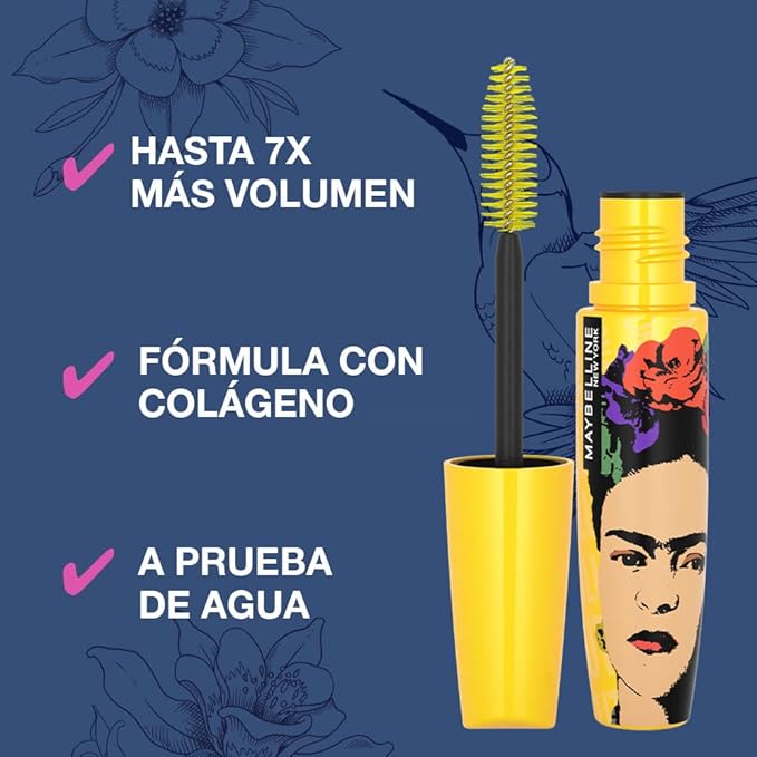 Máscara de Pestañas Maybelline Colossal Frida Kahlo Waterproof 2.0 30 g