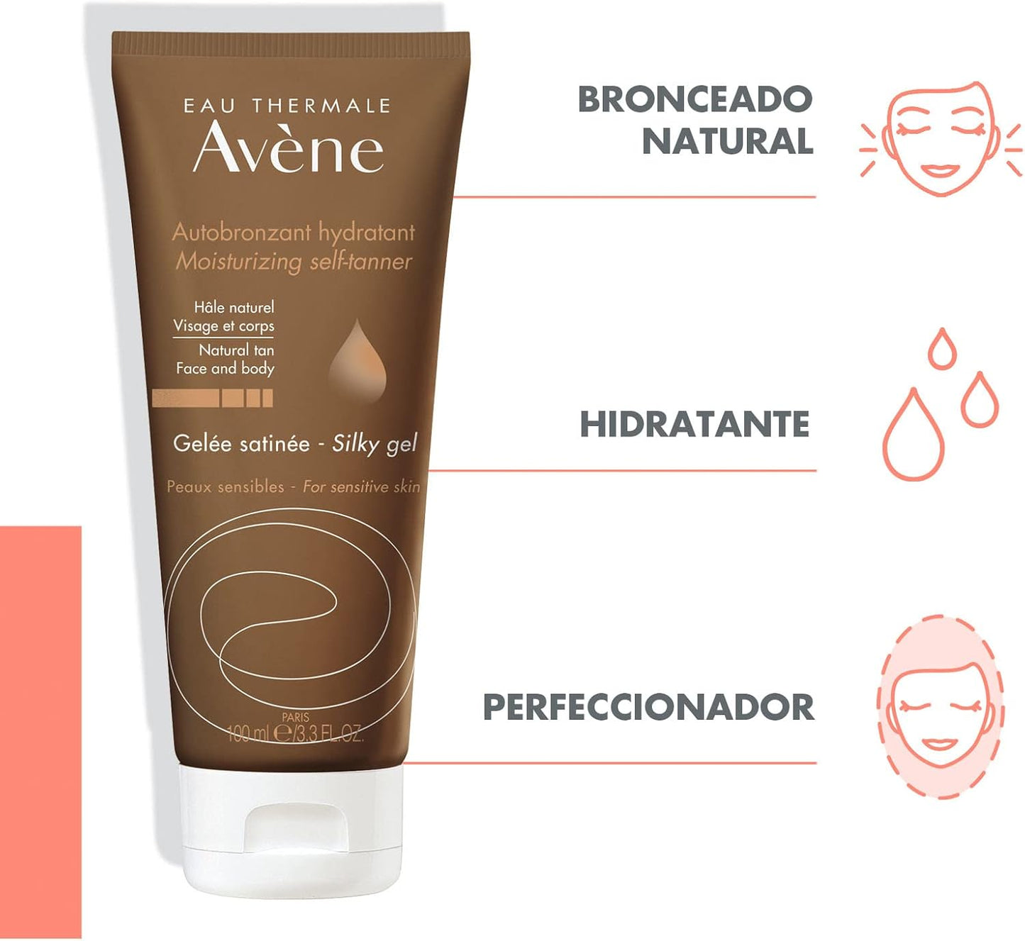 Avène Autobronceante hidratante EAU THERMALE- Gel satinado 100 ml