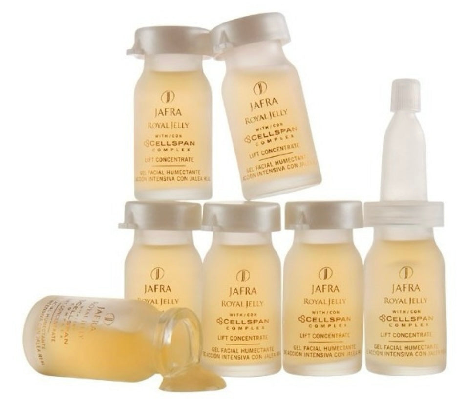 Jafra Ampolletas Con Jalea Real Gel Facial Humectante Set 7 pz