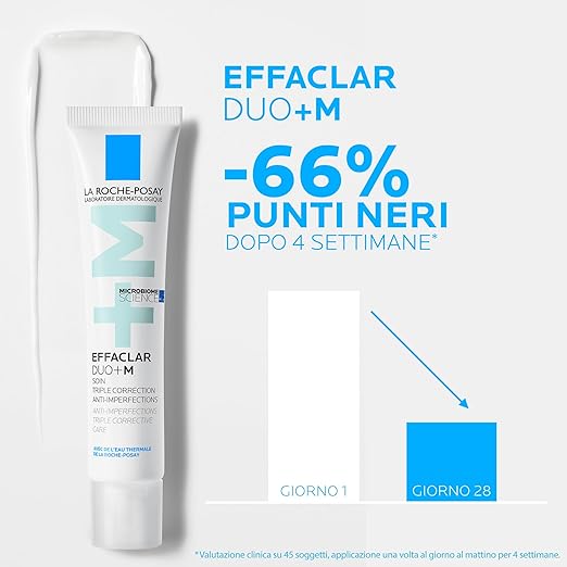 La Roche Posay EFFACLAR
DUO+M 15 ml
CUIDADO CORRECTOR TRIPLE ANTI-IMPERFECCIONES PARA PIELES GRASAS Y CON TENDENCIA ACNEICA, POTENCIADO CON LA CIENCIA DEL MICROBIOMA.
APTO A PARTIR DE +10 AÑOS.