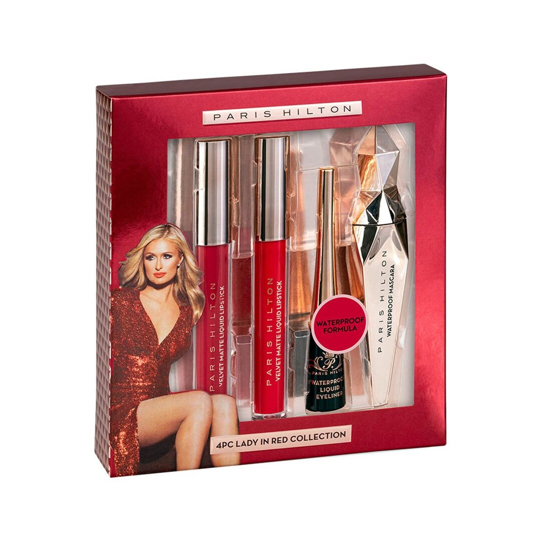 París Hilton  set 21 xmas lady in red collection 4 pzs