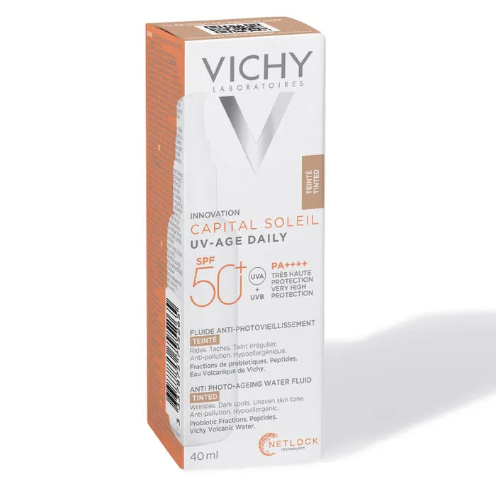 VICHY CAPITAL SOLEIL UV-CLEAR ALTA PROTECCIÓN UVA Y UVB FPS 50+, PREVIENE Y REDUCE MARCAS, COMBATE IMPERFECCIONES Y OLEOSIDAD EN LA PIEL 50 ml