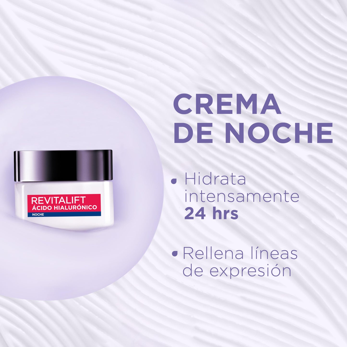 L'Oréal Paris Crema de Noche Revitalift Ácido Hialurónico, 50ml