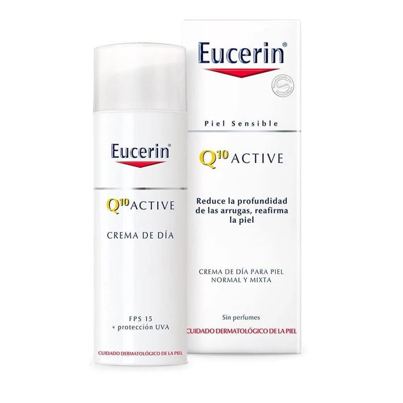 Eucerin Q10 Crema facial ligera anti arrugas de día FPS 15+, 50ml